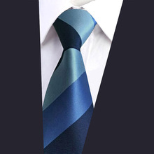 2024 New Blue Stripe Tie Men's Dress High end Men's Business and Professional Suit 9cm High end Handless Tie