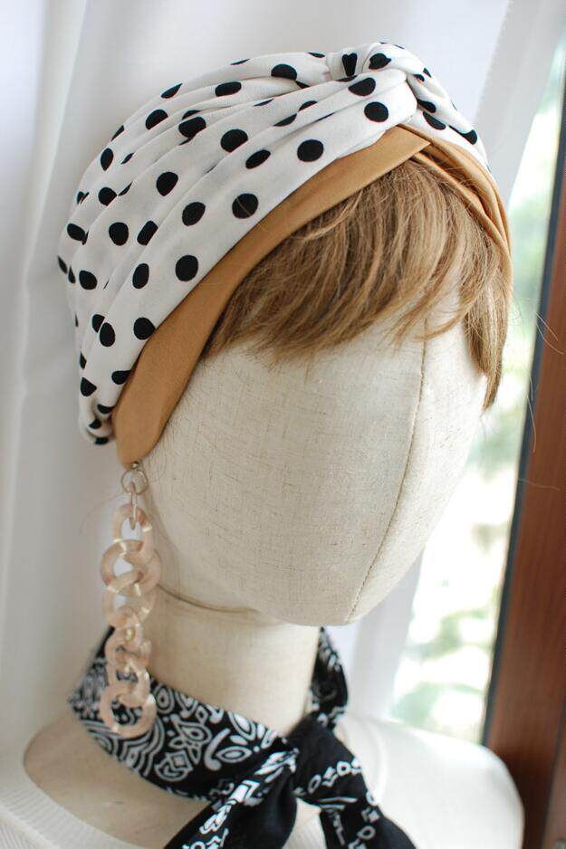 Bicolor Coloured Fashion woman hat headscarf hat foreign tourism matching women's hat