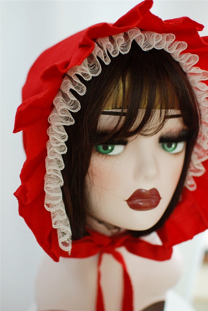 Little red riding hood photo female hat ruffle sun hat handmade original Xu family shop