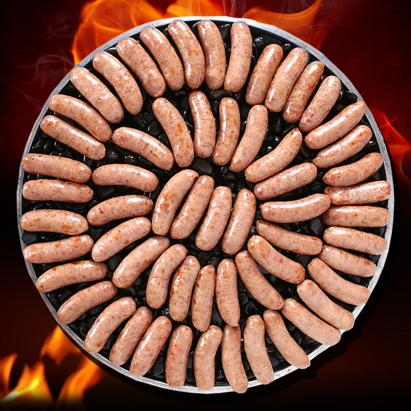 Xiongfeng Authentic Intestines Original Flavor Volcanic Stone Grilled Sausage Pure Meat Hot Dog Sausage Barbecue Crisp Sausage Zero Eat 3 catties of about 26 strips