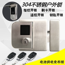  Wolf butler stainless steel outdoor waterproof IC credit card remote control fingerprint door lock Villa wrought iron door lock Electronic door lock