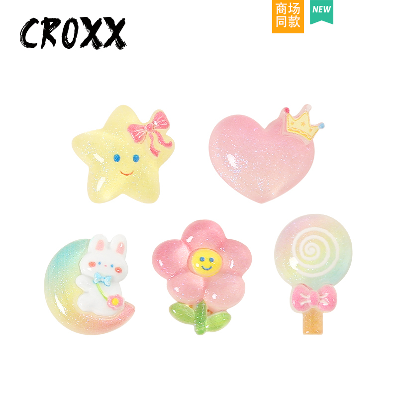 Croxx Cute Cartoon Shoe Charms Clog Shoe Decorations in Jelly Colors with Glitter Accessories Suitable for Crocs Croxx Cute Cartoon Shoe Charms Clog Shoe Decorations in Jelly Colors with Glitter Accessories Suitable for Crocs