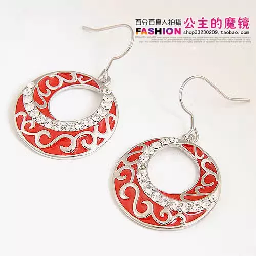 新光 Accessory, blue and white earrings