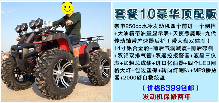 Lớn và nhỏ bull bãi biển trục ổ đĩa bốn bánh off-road xe máy Zongshen làm mát bằng nước điện sa mạc xe máy snowmobile