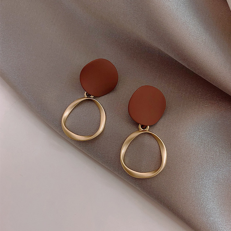 Small ck red earrings female sterling silver net red temperament light luxury high-end French earrings earrings 2022 new trend