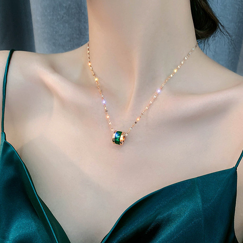 Small ck color gold small waist necklace female sterling silver light luxury niche simple temperament high-end clavicle chain 2022 new
