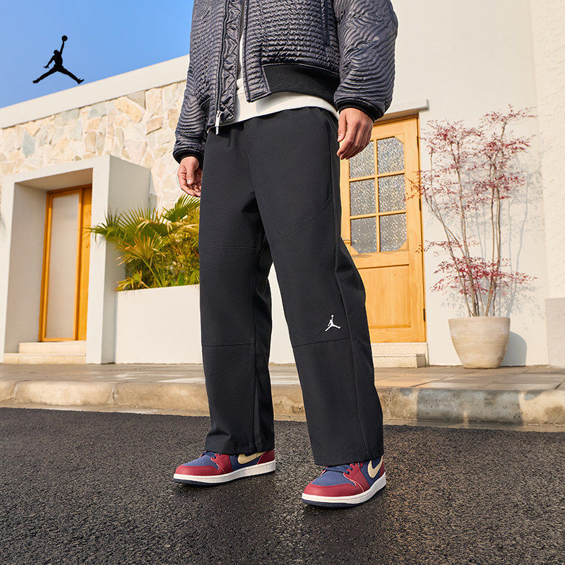 26 New Models of Jordan Nike Jordan Men's Woven Casual Pants with Patchwork Loose Fit Gym Sports Pants If1852