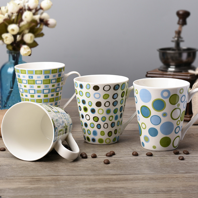 Brief personality Little Qing San Tin Garden Wind Mark Cup New bone Porcelain Home Water Cup Sub ceramic Cup Ceramic Cup Suit Round Point
