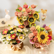 Send mom a gift non-woven handmade fabric diy material bag sunflower simulation flower pot plant send teacher bouquet