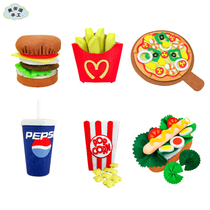 Cut-free non-woven handmade fabric diy material bag making simulation food pizza burger Kindergarten homework