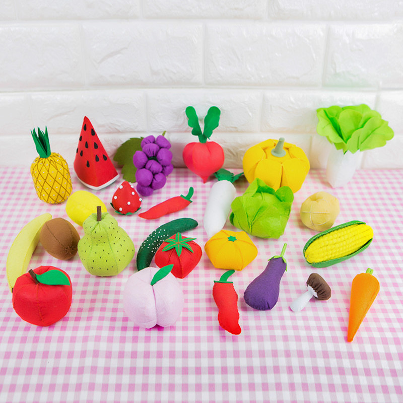 Cut-free non-woven fabric handmade diy material package simulation fruit and vegetable dress up wine toy kindergarten operation