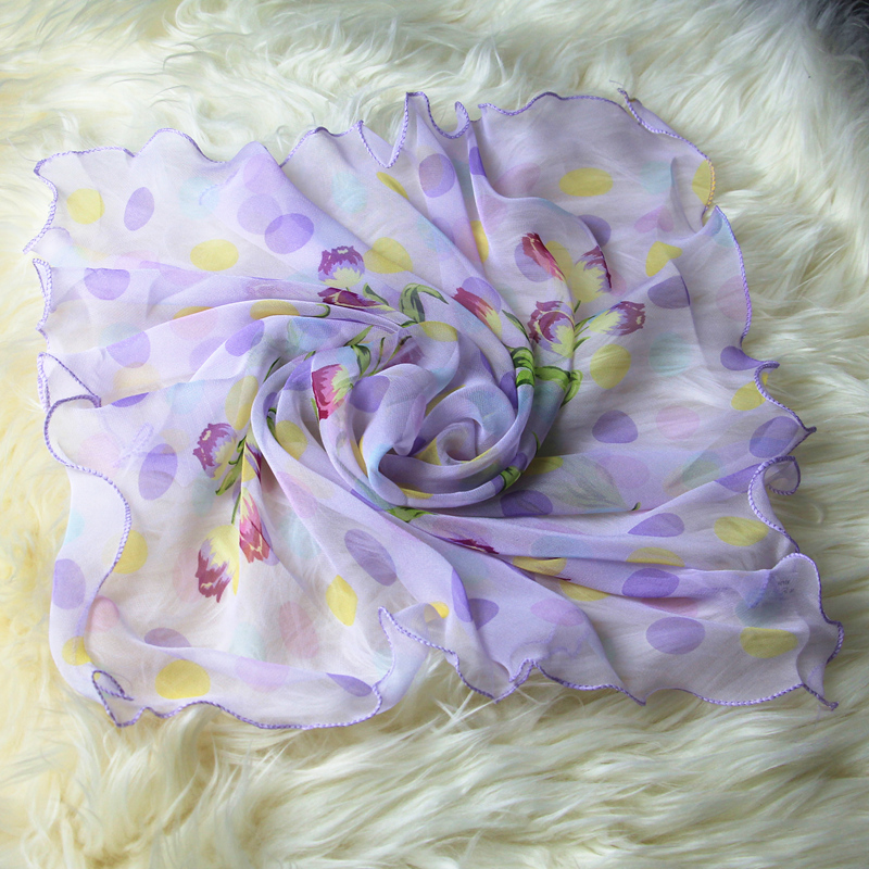 Female Real Silk Mulberry Silk Scarf Spring Autumn Summer South Korea Joe Its Yarn Towel Performance Small scarves scarves with small scarves sunscreen