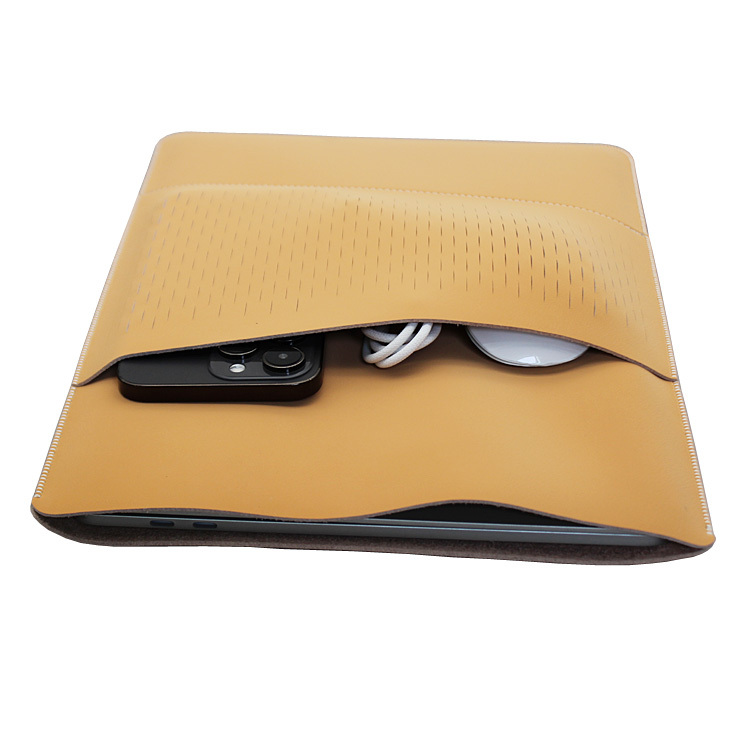 Suitable for the New M3 MacBook Pro 14inch Air 13inch Protective Case M2 Apple Laptop Sleeve, Lightweight and Simple Computer Bag Accessories, Leather Case, Direct Insertion Pocket, Full Coverage, Waterproof and Scratch-Resistant