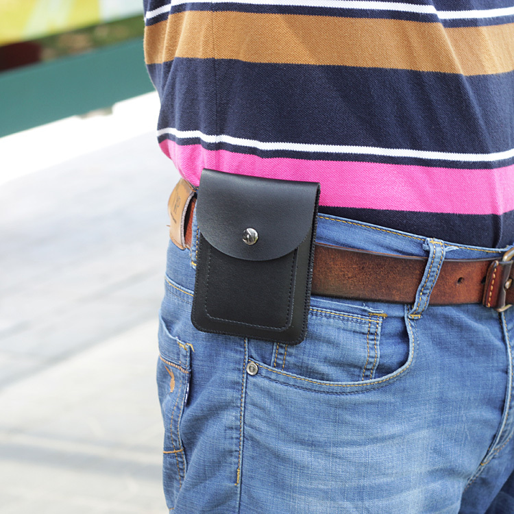 Men's Belt Pouch, Belt Clip, Driver's License Holder, License Card Holder, Mini Ultra-Thin Waist Bag