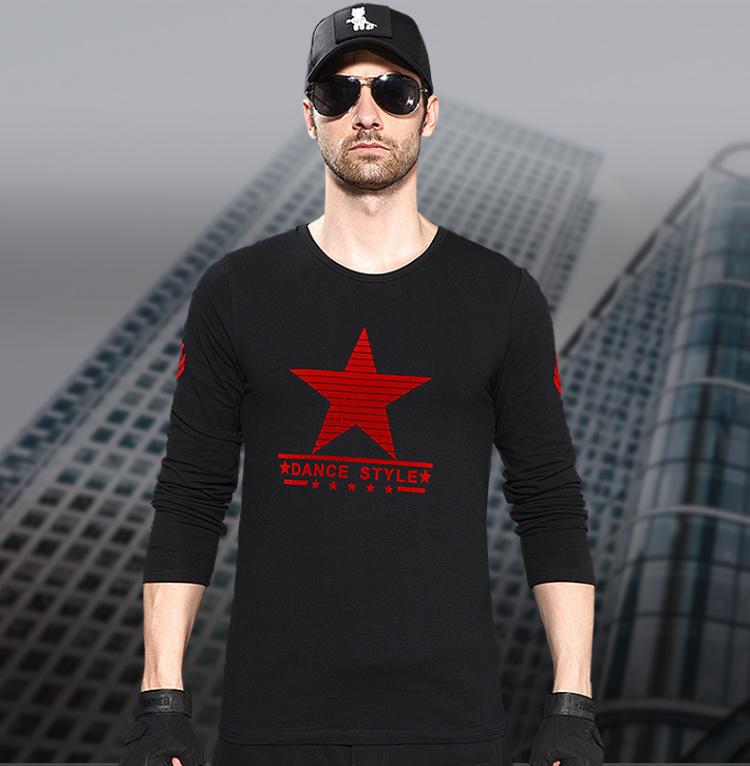Quần áo nam quân đội ngoài trời Quần áo ngoài trời thường xuyên Quần áo năm sao Slim-Fit Áo thun dài tay Ngụy trang - Những người đam mê quân sự hàng may mặc / sản phẩm quạt quân đội bộ quần áo quân đội