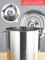 New stainless steel barrel stainless steel barrel with lid stainless steel small pot double ear soup pot stainless steel bucket household stainless steel bucket