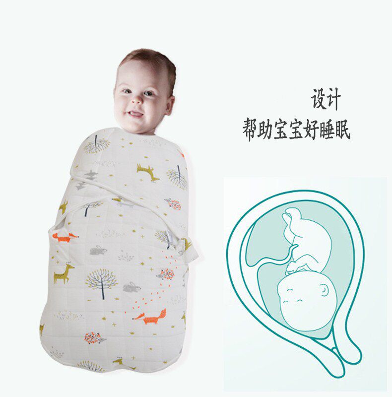 Baby anti-shock wrap newborn baby swaddle towel newborn anti-kick sleeping bag blanket cotton four seasons hug quilt