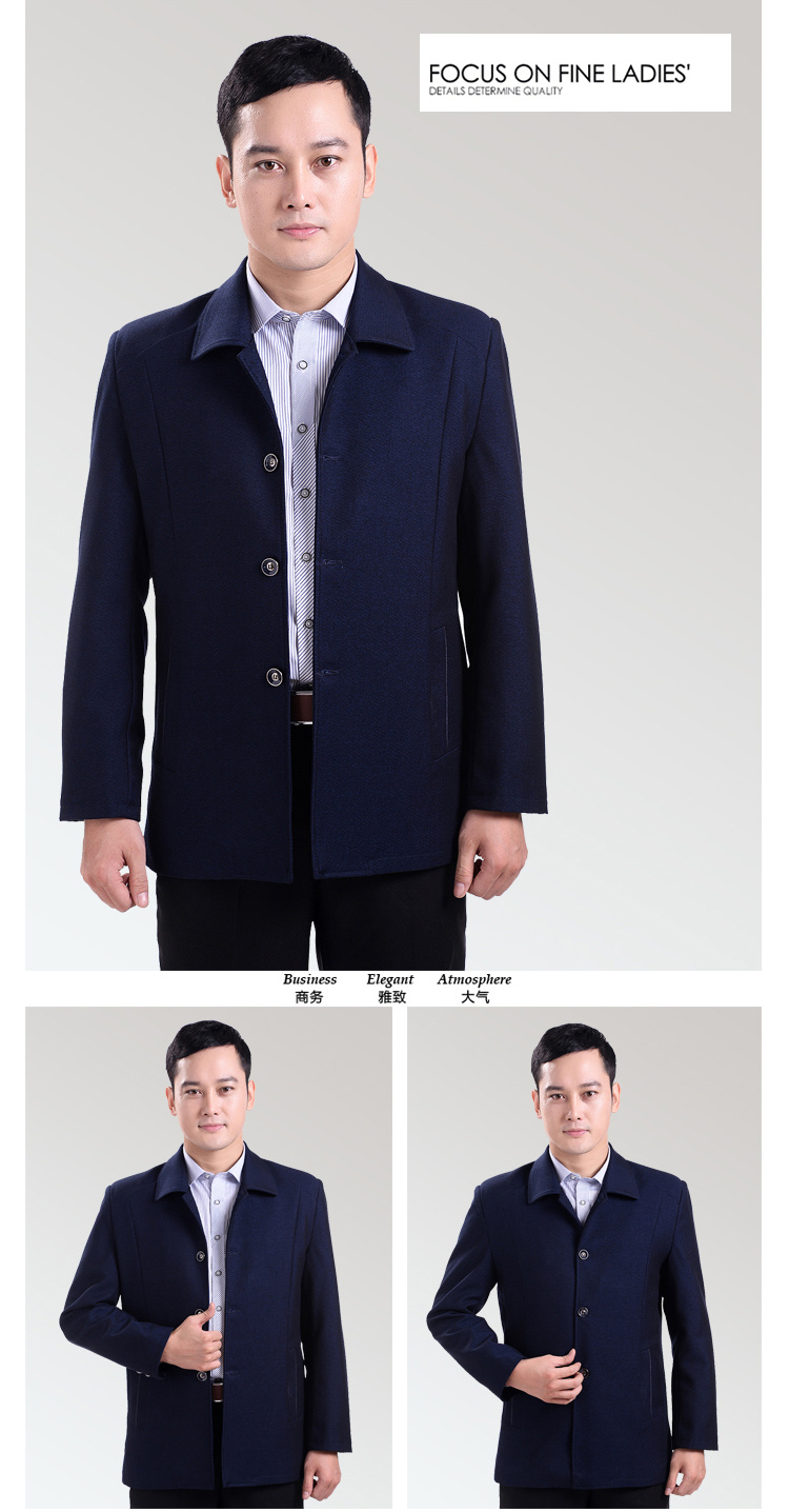Mùa xuân và mùa thu nam Giới trung niên giản dị Áo khoác lửng nam trung niên dành cho nam Trung niên Áo khoác nam áo khoác vest nam