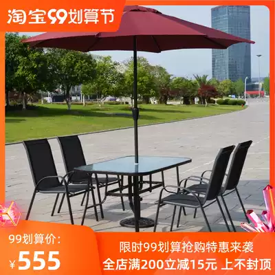 Balcony table and chair outdoor simple modern courtyard Teslin club Villa corridor long table combination