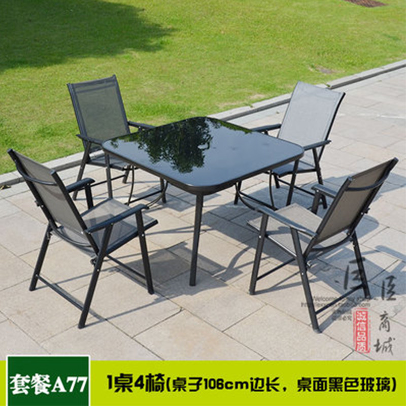 Fold Stack Outdoor outdoor Chairs Umbrella Casual Minima Backrest Open-air Patio Milk Tea Shop Villa Garden Combo Furniture