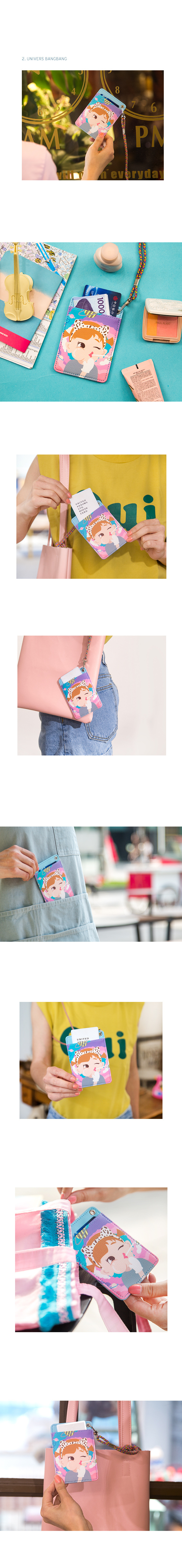 Hàn quốc lollipop cô gái với sợi dây thừng chủ thẻ phim hoạt hình hai mặt bộ thẻ ngân hàng thẻ ID thiết lập kiểm soát truy cập bộ thẻ bao đựng thẻ căn cước
