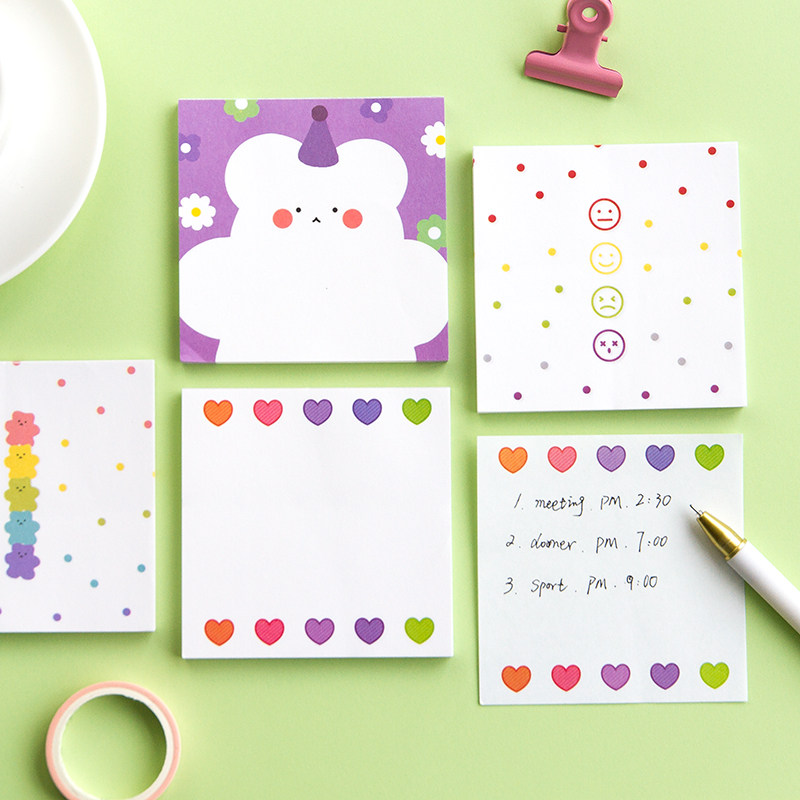 The elegant little flower girl's heart pitchy paper ins can be torn up to stick with this little benson cute note book.