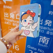 Hàn Quốc dễ thương giữ vé hộ chiếu. Túi đựng hộ chiếu da ngắn cầm tay. Gói tài liệu du lịch đa chức năng