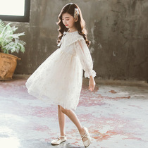 Girl Lace Dress Dress Autumn Dress 2020 New Foreign Air Korean Version Children Princess Dress Girl Spring Autumn Season Dress