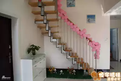 Hengyu Stair Factory Direct Steel and Wood Stair Shrinkage L Adjustable Stair Double 11 Special Specials