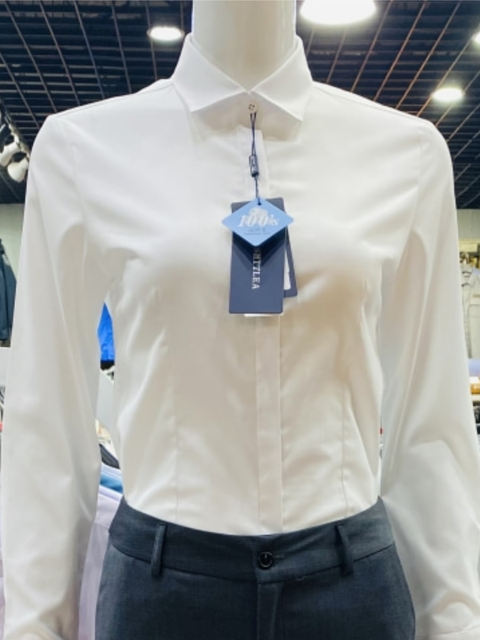 Light Blue Long-Sleeved Shirt for Women, Professional Stretch Bamboo Fiber Versatile Workwear for Office, Interview, Property Management, Women's Shirt