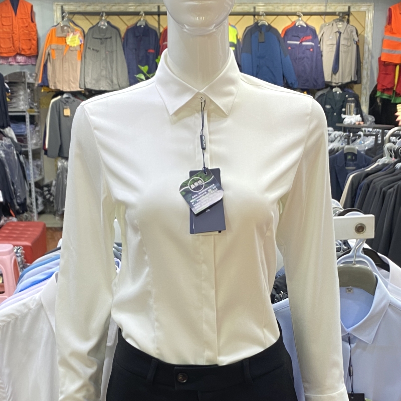 White Women's Long-Sleeved High-End Mulberry Silk Shirt, Wrinkle-Resistant, Stretchy, Slim-Fit, Suitable for Work, Interviews, and Professional Attire White Women's Long-Sleeved High-End Mulberry Silk Shirt, Wrinkle-Resistant, Stretchy, Slim-Fit, Suitable for Work, Interviews, and Professional Attire