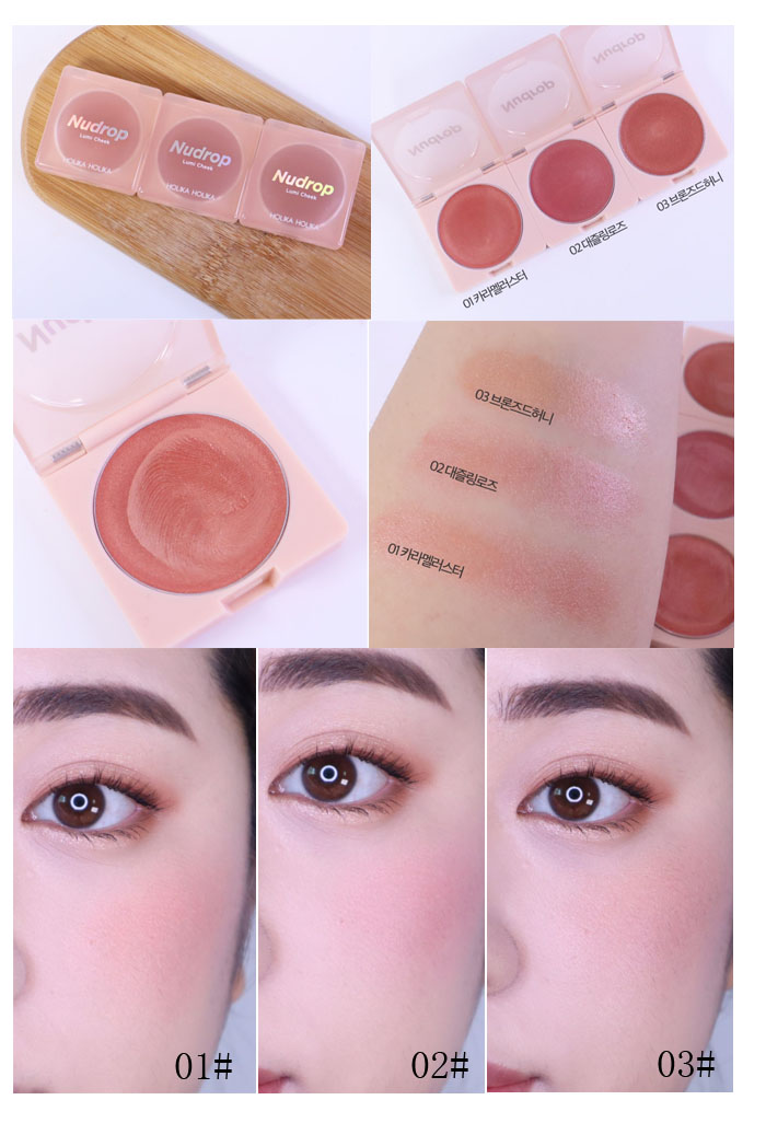 Hàn Quốc Holika 19 năm mới nudrop LUMI màu nude dưỡng ẩm mềm men cao bóng kem má hồng - Blush / Cochineal má hồng vacosi