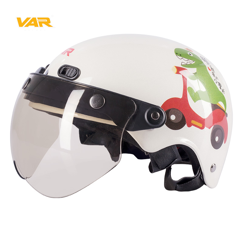 VAR Locomotive Dinosaur Children Electric Motor Car Safety Helmet Boy Cute Four Seasons Half Armor Girl Summer Safety Helmet