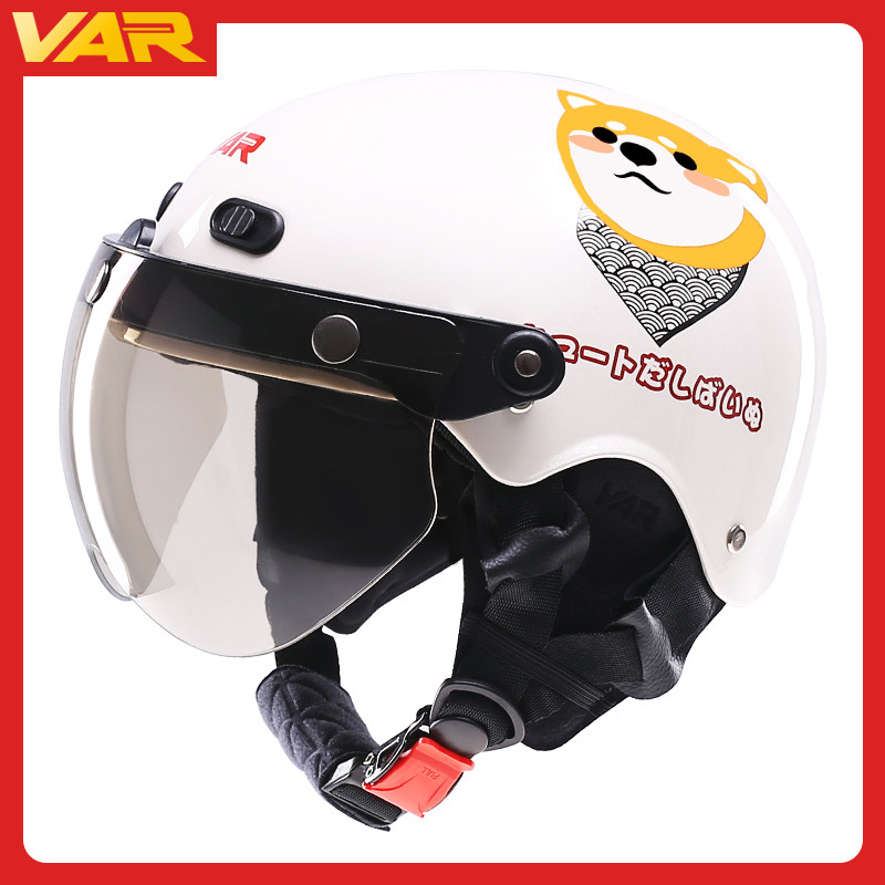 VAR Shiba Inu children's electric motorcycle helmet boy cartoon cute four seasons half helmet girl summer helmet