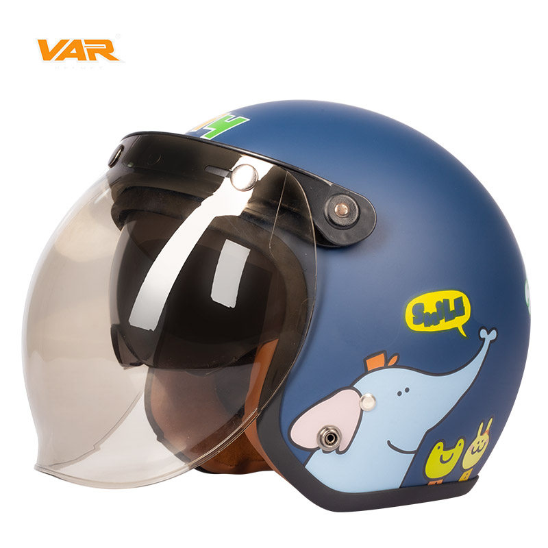 VAR Animal Electric Car Safety Helmet Grey Male Cartoon Cute Korean Version Lady Summer Hale Sun Protection Safety Helmet