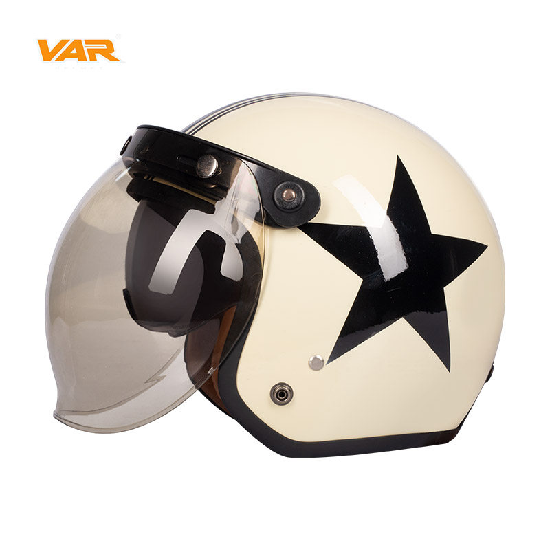 VAR double star electric battery car Harley helmet male personality winter warm lady cute Korean version of the helmet
