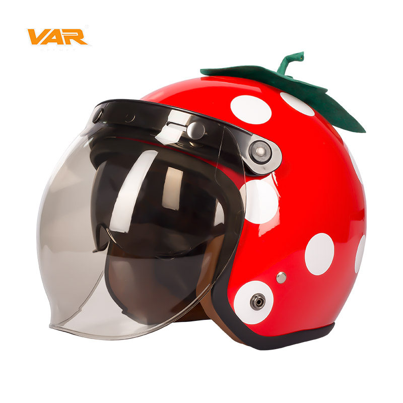 VAR strawberry electric car cartoon cute Harley helmet ladies four seasons universal summer men's helmet