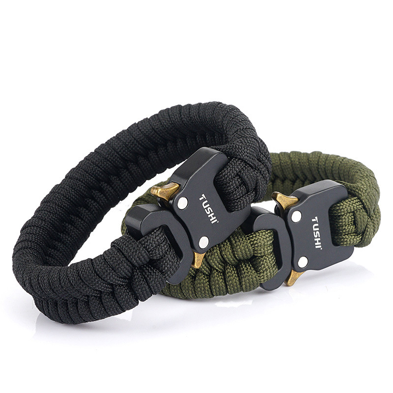 Cobra's new Chinese black emergency wilderness braided hand rope seven-core umbrella rope outdoor tool multifunctional bracelet