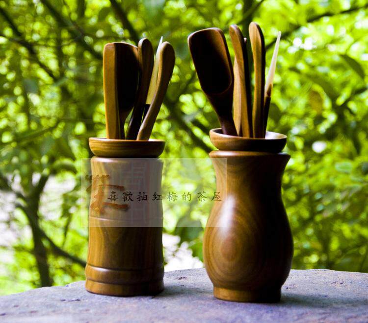 Tea accessories solid wood made of bamboo Gongfu tea teaspoon teaspoon tea needle tea sandwich tea keteer tea barrel Tea track Five gentlemen