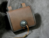 Retro Purse Pure Handmade Cow Leather Hip Pack Waist Hanging Bag Parquet Color Collision Color Locomotive Bag Haremoto Purse