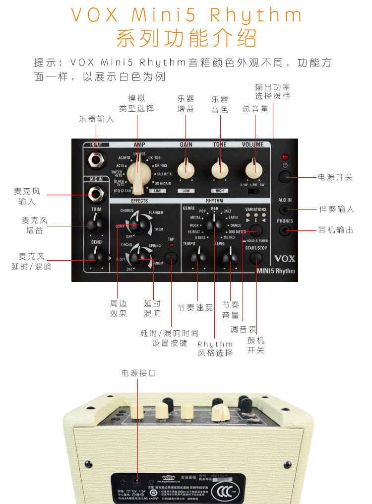 Vox MINI3 5 cầm tay mini guitar điện ballad hộp guitar acoustic chơi loa âm thanh pin điều khiển - Loa loa loa vi tính sony