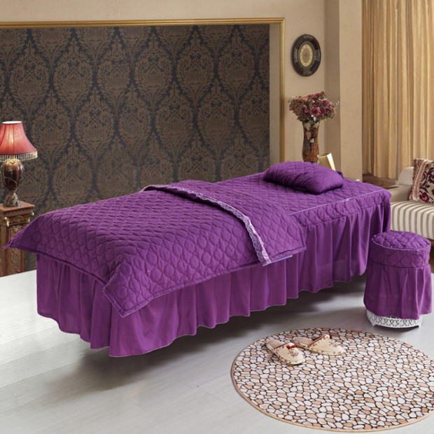 Bộ đồ giường đẹp bốn bộ chăn ga gối bằng vải lụa cotton mềm mại thẩm mỹ dành riêng cho tim hồng tím tìm mua ga phủ giường spa