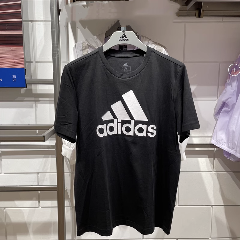 Спортивная летняя дышащая футболка Adidas для отдыха с круглым воротом