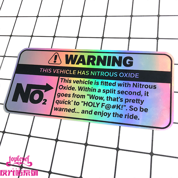 TLP laser car stickers WARNING Nitrogen spray NOS warning Enjoy speed bar racing modified car tide stickers