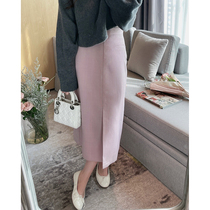 TMH STUDIO pink design feel open fork half body skirt Summer small child high waist display slim fit children