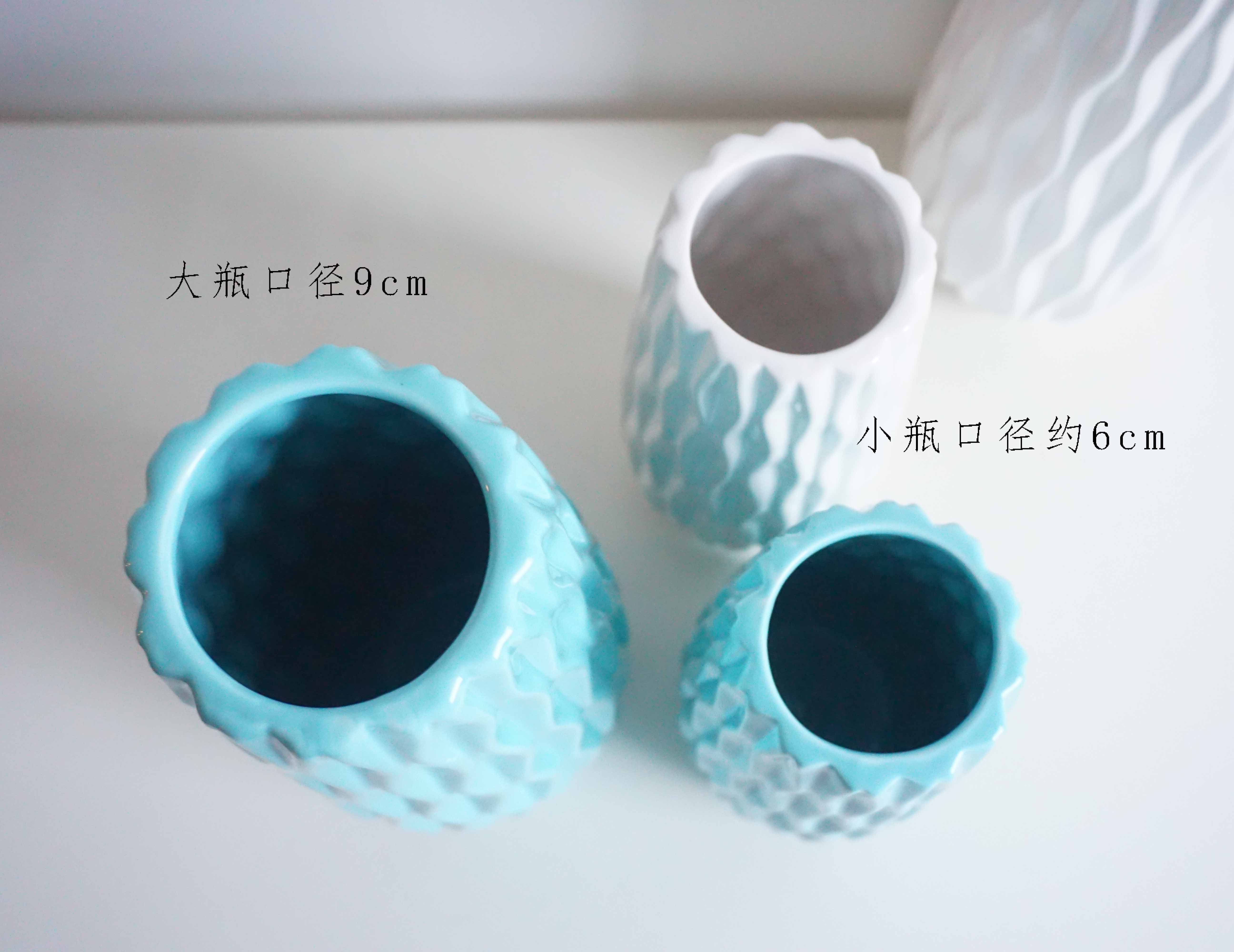 Hoa sen nước hoa văn hình học sườn gốm tráng men bình phong cách Bắc Âu đơn giản trang trí phòng khách thủy canh đặt chai sứ - Vase / Bồn hoa & Kệ chậu trồng cây