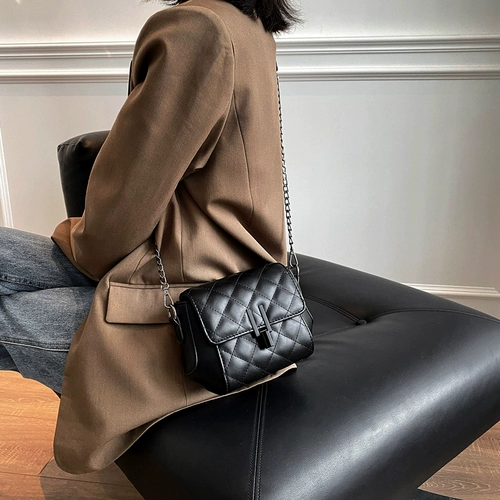 Цепь, небольшая сумка, сумка через плечо, маленький замок, сумка на одно плечо, изысканный стиль, на цепочке, коллекция 2023, популярно в интернете