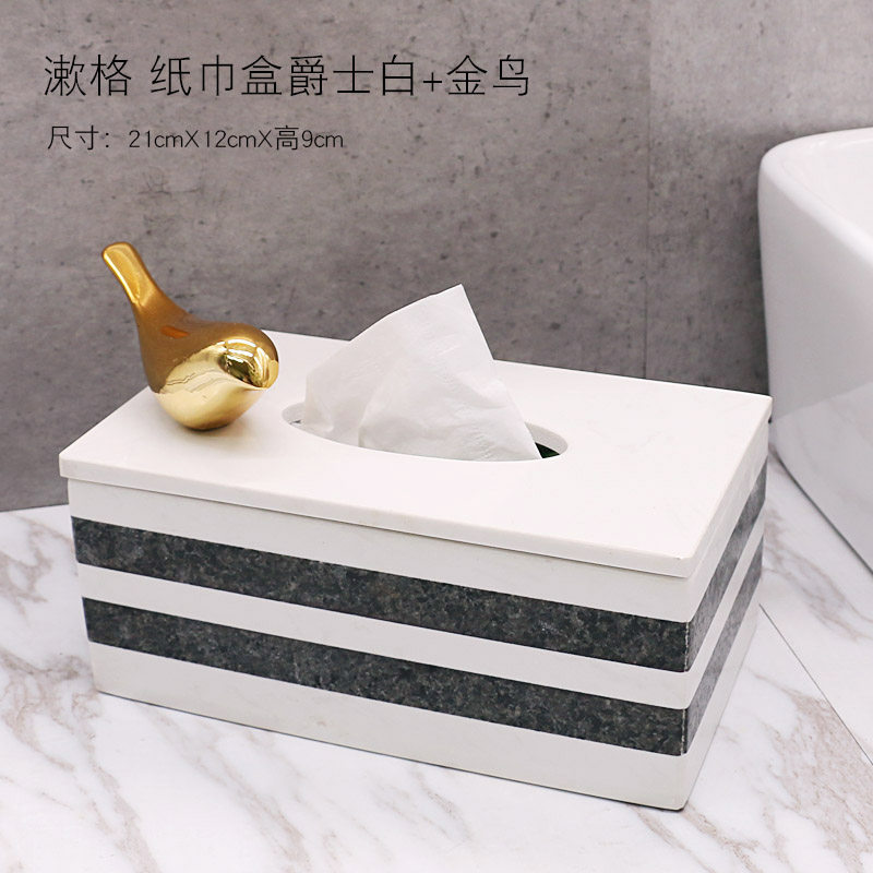 Marble Living Room Paper Towels Box Toilet Paper Box Light Lavish Nordic Bedroom Home Tea Towels Containing Box Waterproof