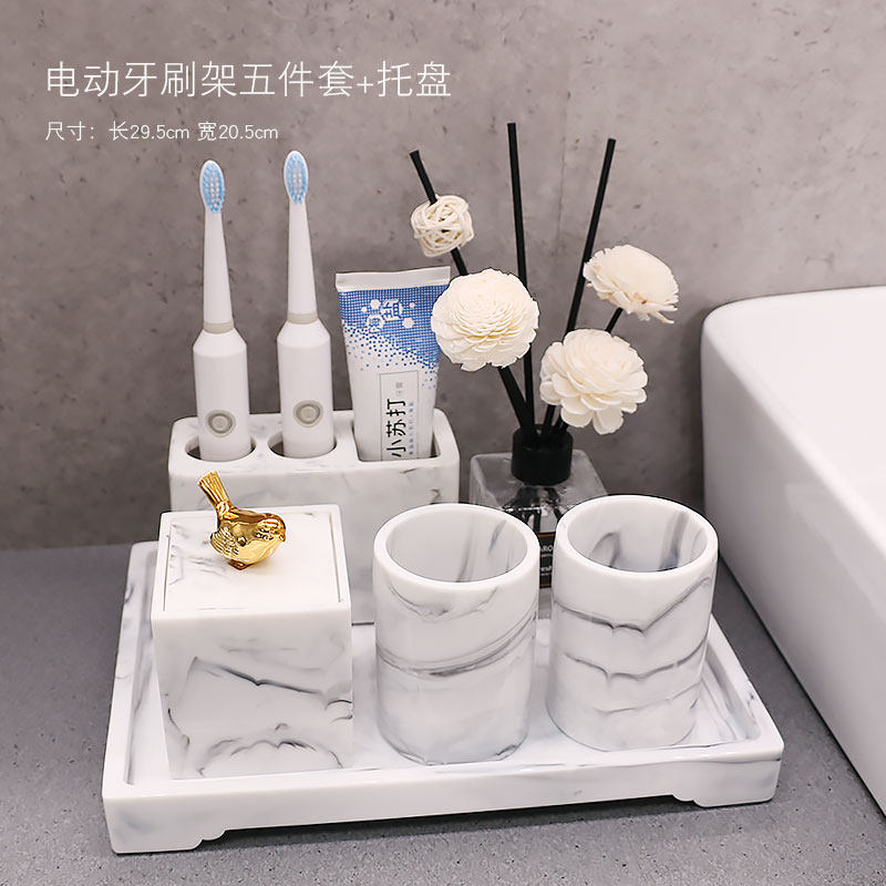 Simple fashion bathwash suite Nordic five pieces toothtooth tooth cup sample room hotel bathroom