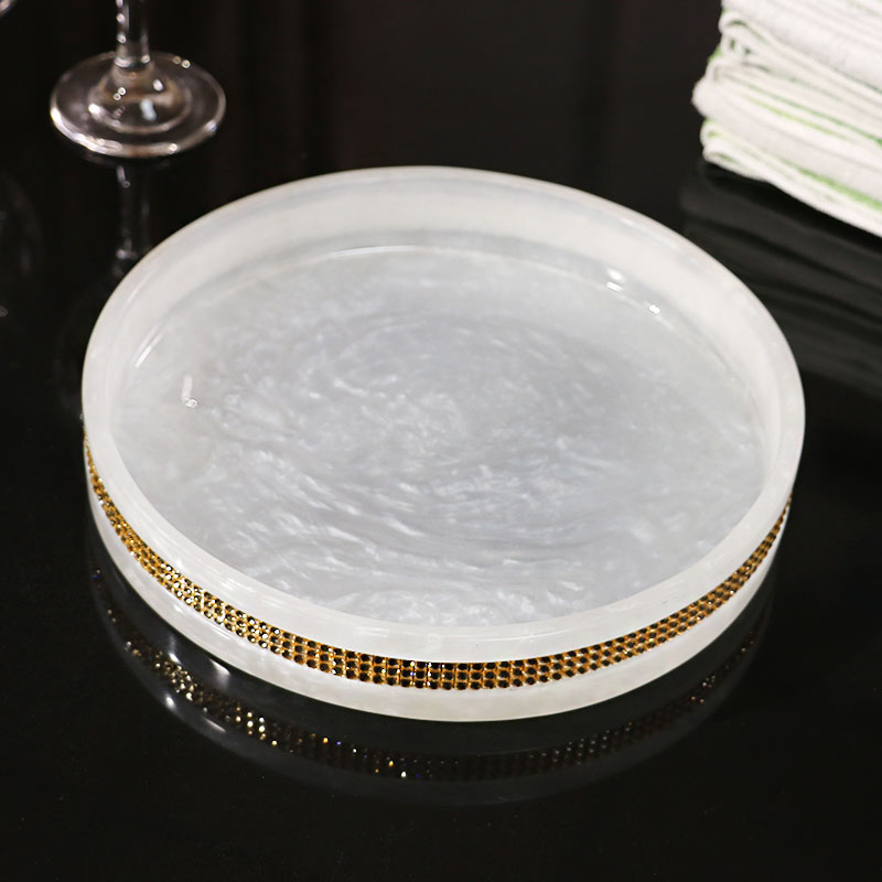 Nordic Minimalist Marble Circular Western Dessert Tray Jewelry Storage Tray Modern Luxury Home Plate